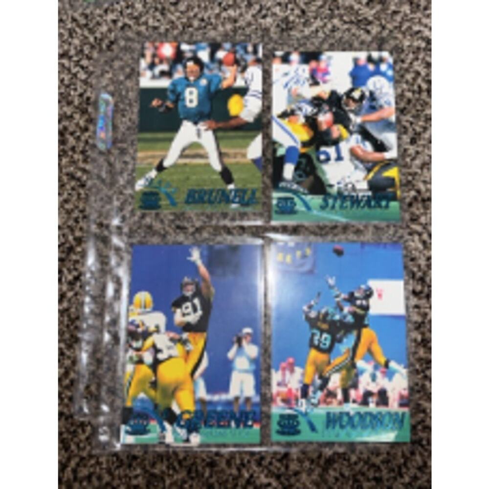 1995 Pacific Steelers Kordell Stewart RC Rod Woodson Greene 4 Card Lot